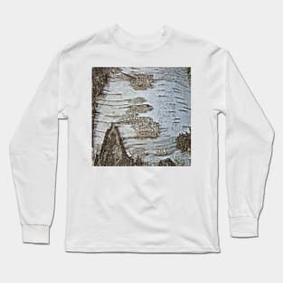 rustic scandinavian nature tree bark white birch Long Sleeve T-Shirt